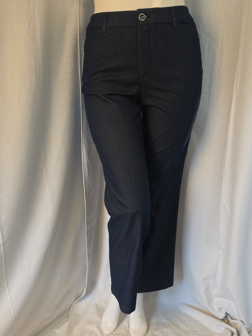 Lee Regular Fit Mid Rise Wide Leg Flex Motion Cotton Blend Jeans Size 14